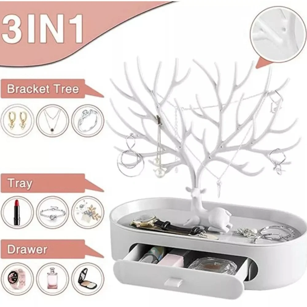 Antler Tree Jewelry Display Stand - Elegant Tray Organizer for any jewelry. New!